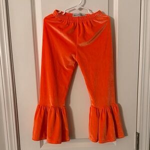 Orange Ruffle bell bottoms for Kids